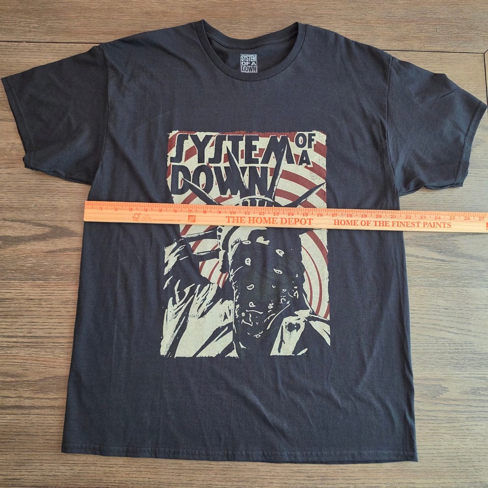 System Of A Down Statue of Liberty Bandana Graphic T-Shirt Black Large NWOT - Picture 5 of 5